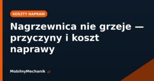 Nagrzewnica nie grzeje - przyczyny i koszt naprawy
